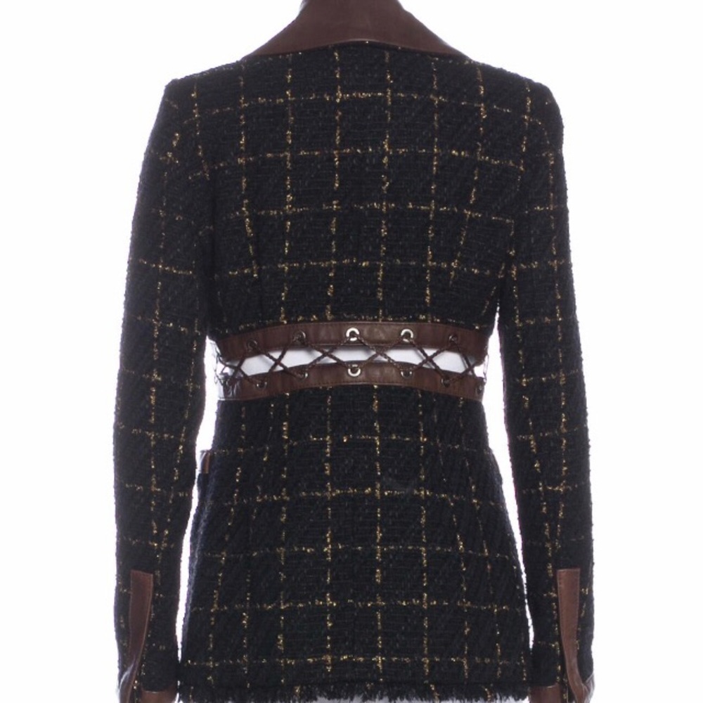$$SOLD$$RARE $6700 CHANEL  BLACK PLAID BLAZER JACKET FR42 - Picture 5 of 14